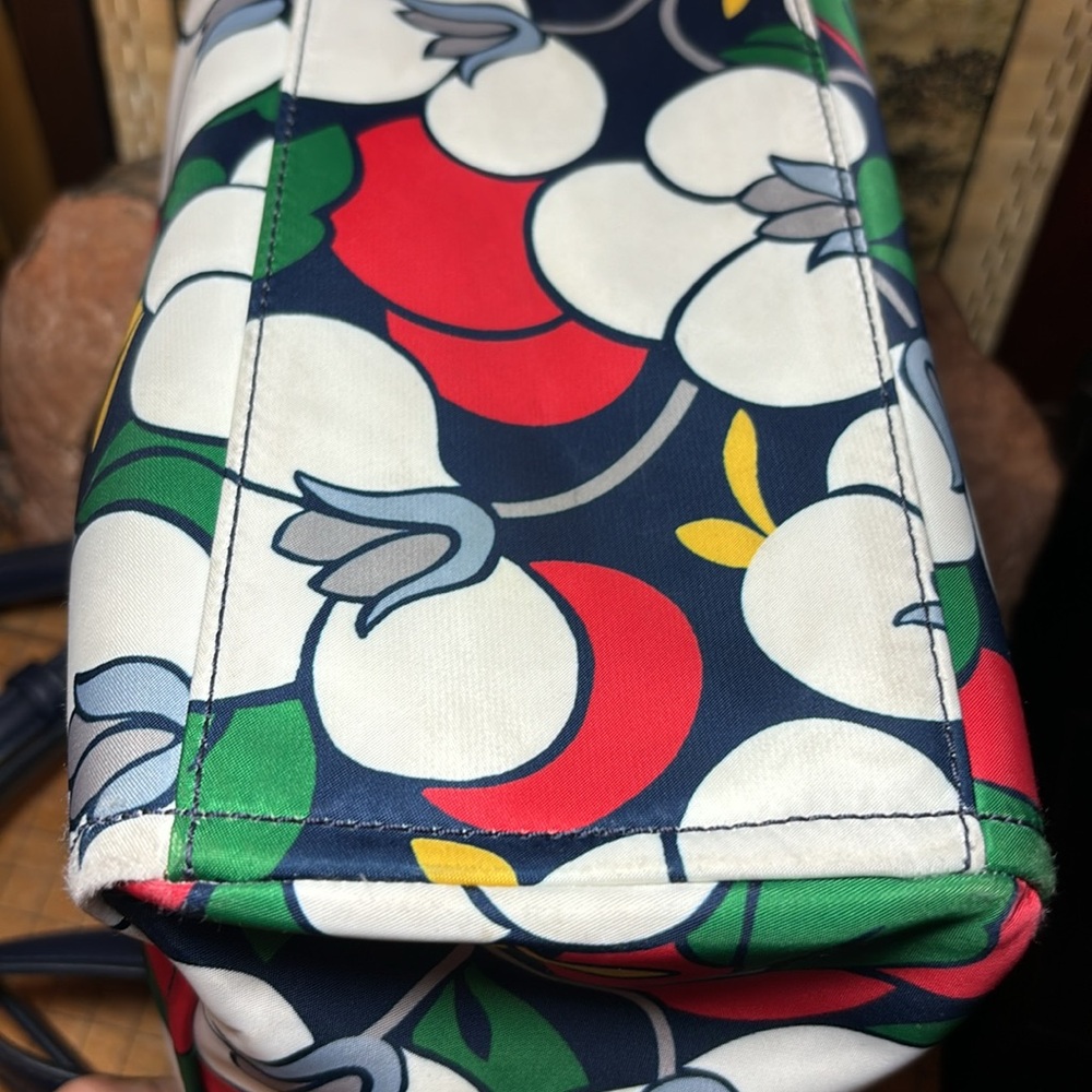 kate spade Breezy Floral Bag Navy White Red Satin Fabric Adjustable Strap - Picture 9 of 17